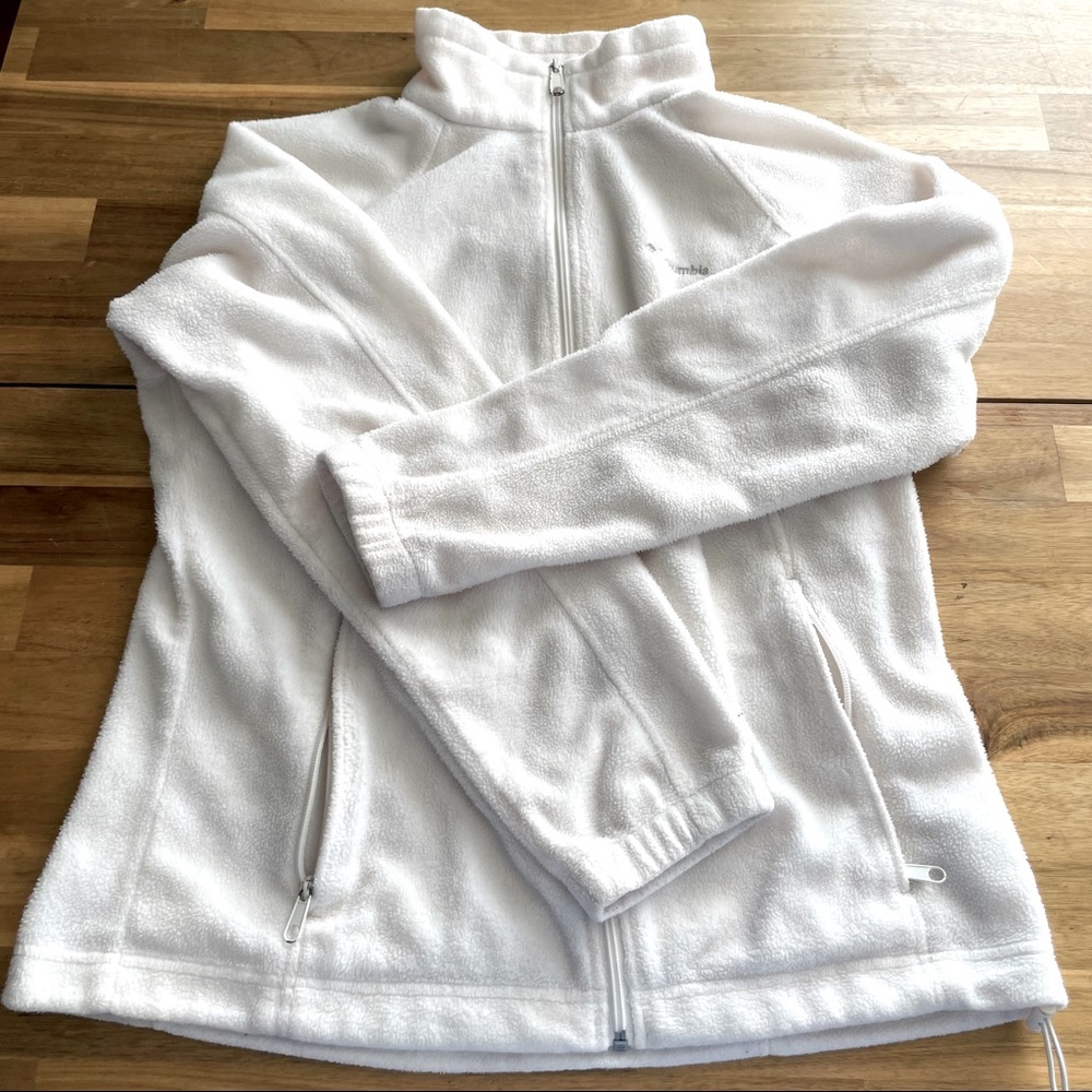 Columbia Cream Fleece Zip Up Large